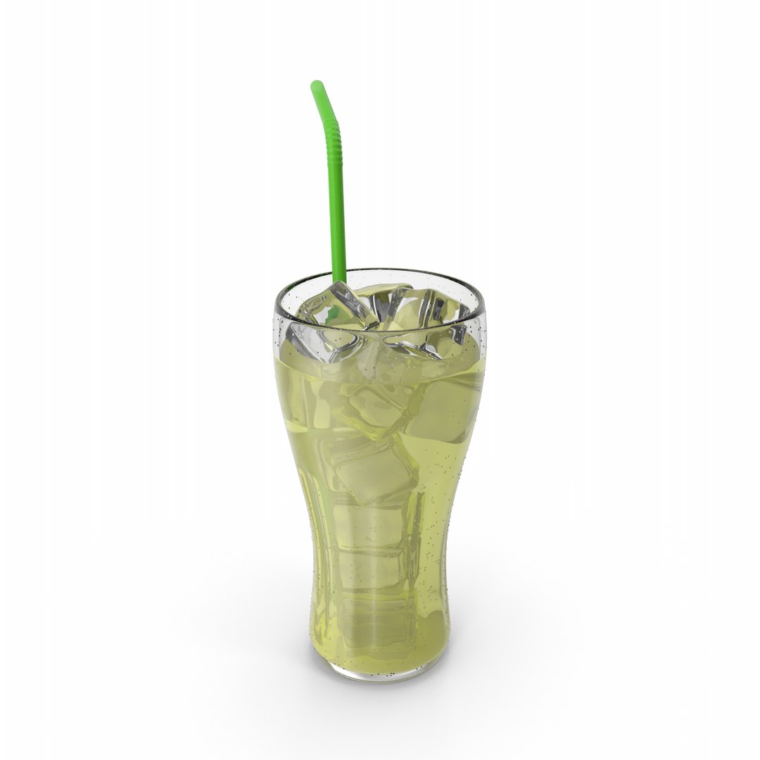 3D Lemonade Glass With Tube Model - TurboSquid 1851947