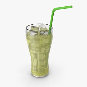 3D Lemonade Glass With Tube model