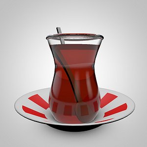 traditional turkish tea 3D model