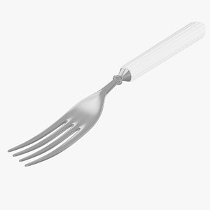 Fork with white handle 3D