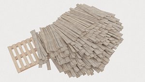 planks pile pallet 2 3D model