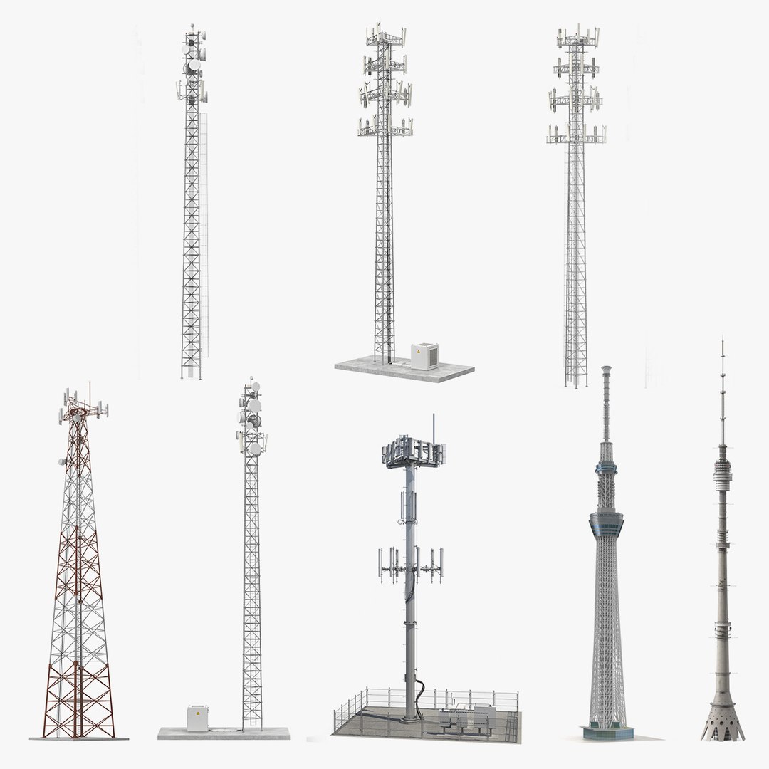 Cellular Towers Collection 4 3D model preview