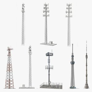 3D Cellular Towers Collection 4