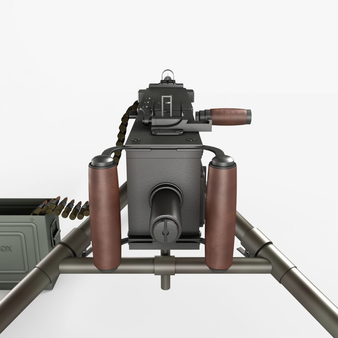 3d Model Realistic M2 Browning Machine Gun