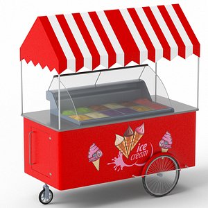 Ice Cream Cart  red 3D