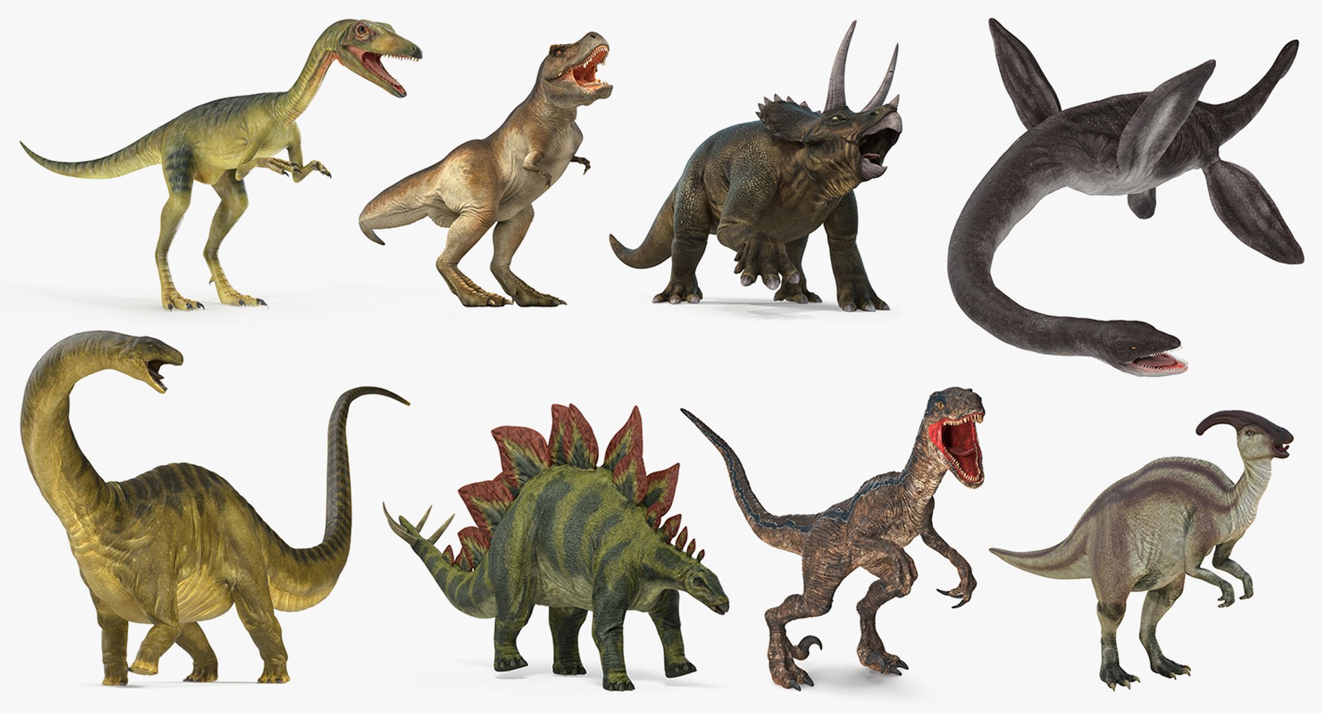 Dinosaurs Rigged Collection 3 for Cinema 4D 3D model preview