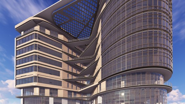 3D модель OFFICE BUILDING REVIT MODEL - TurboSquid 2093240