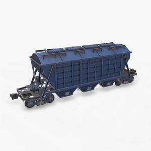3D Old Hopper Wagon Low-poly PBR