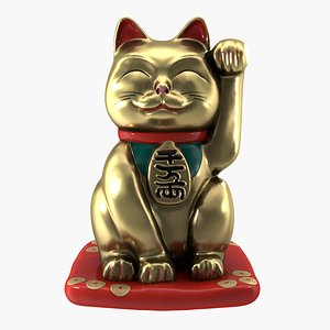 Maneki Neko Gold Japan Cat PBR