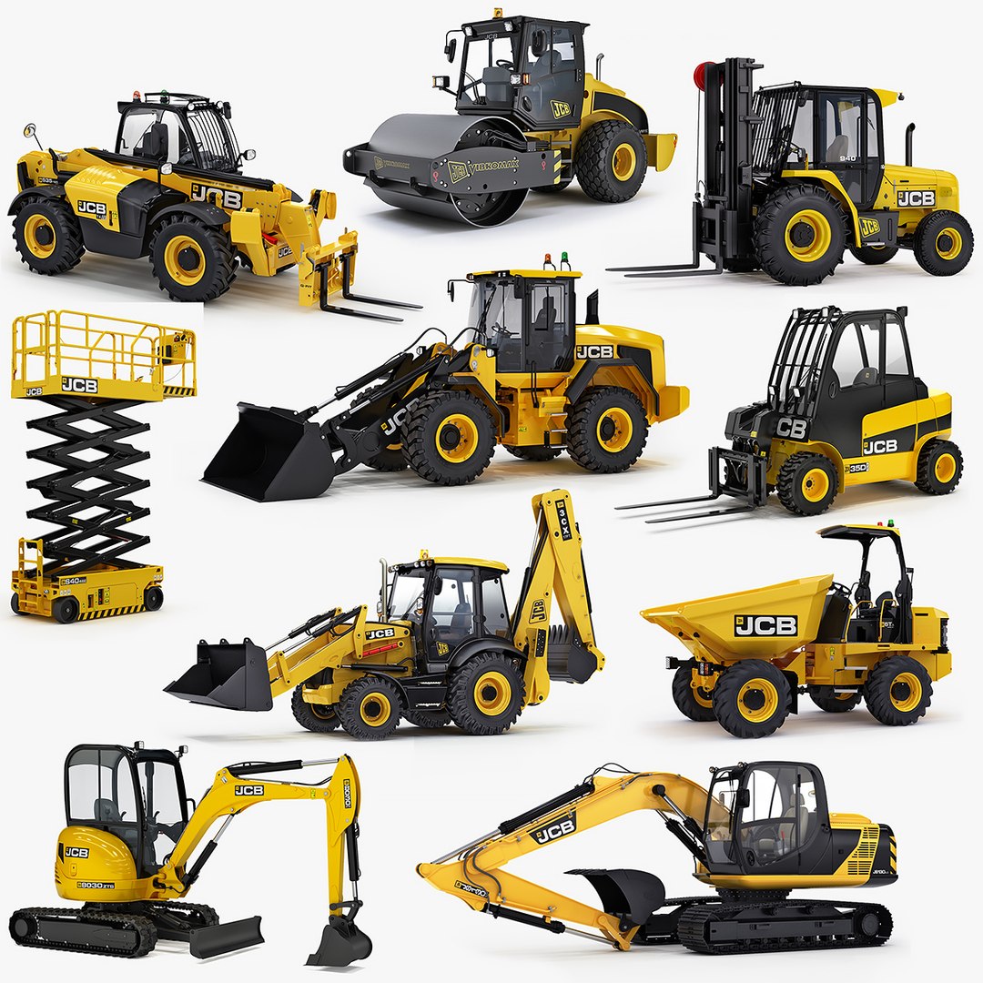 JCB Construction Machines Collection V1 3D Model TurboSquid 2030491