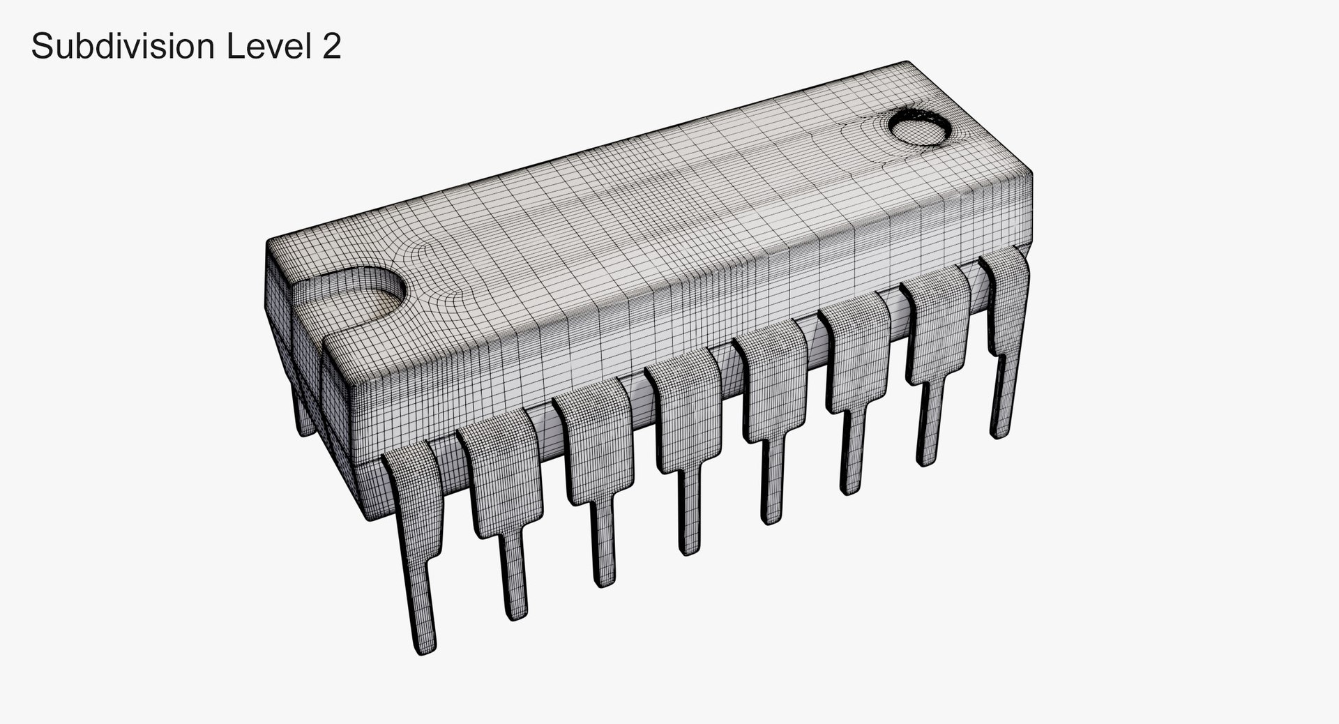 3D model Electronic Chip PDIP-16 - TurboSquid 1795934