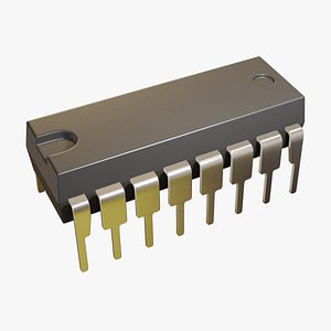 3D model Electronic Chip PDIP-16