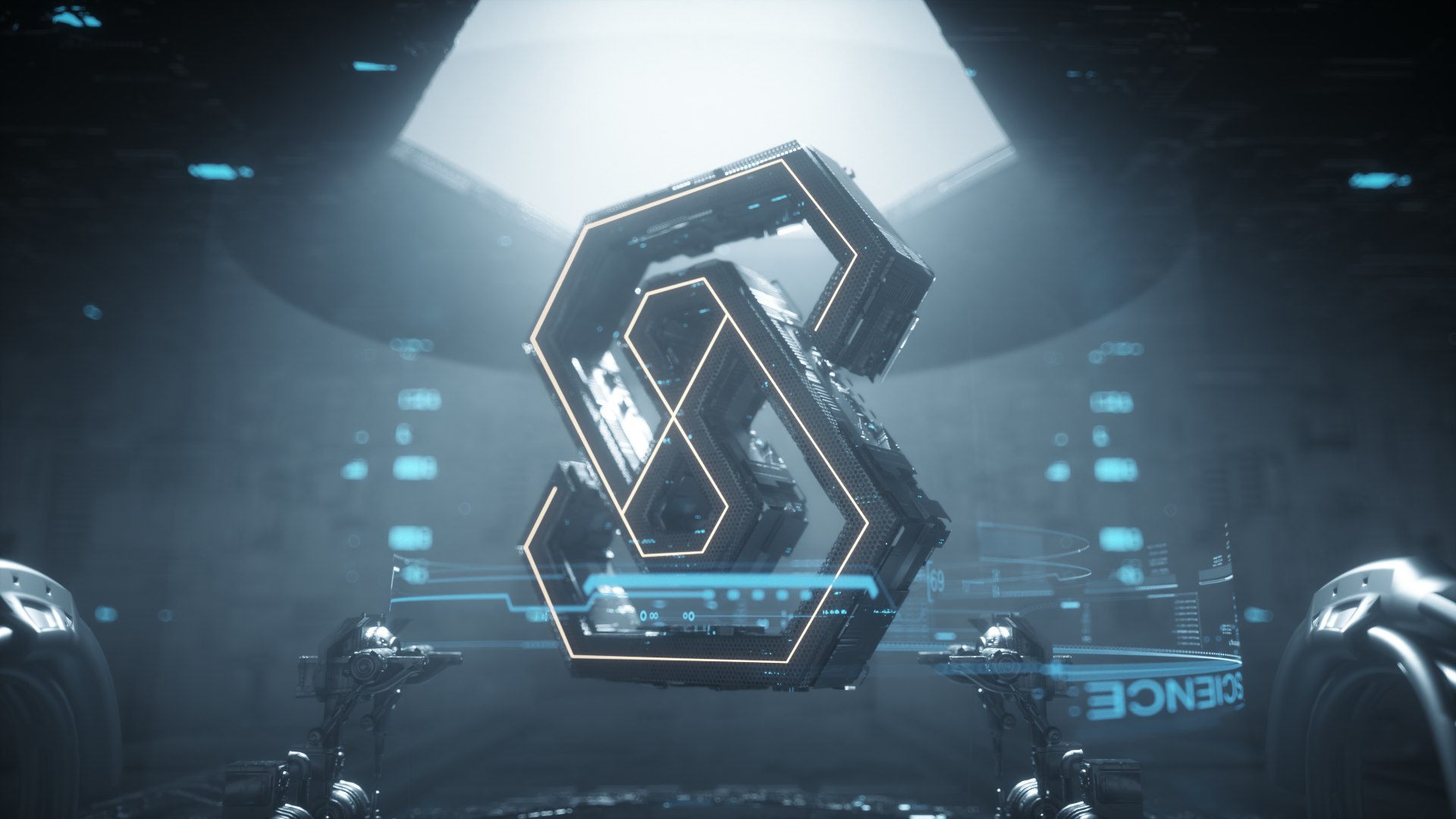 Scifi Mechanical LOGO Design Spaceship Cabin Core Space 3D Model ...