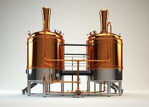 3d vrayforc4d breweries model