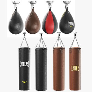 Detailed Punching Bags Collection 3D