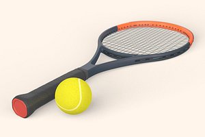 Tennis Racket and Ball 3D model