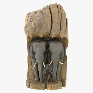 elephant carving asia 3D model