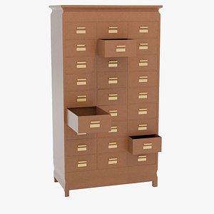 Historical Filing Cabinet with Individual Drawers and Space-saving Front model