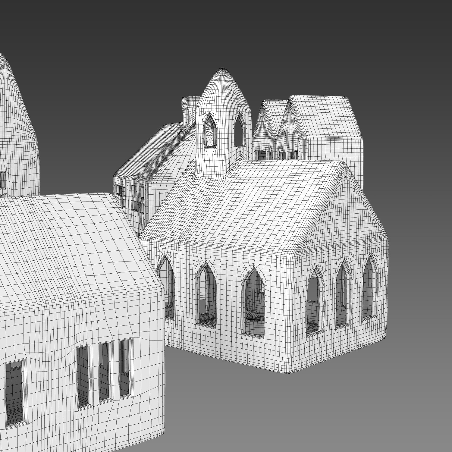 3D white ceramic houses candle model TurboSquid 1402568