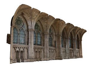 3D model gothic wall 16k