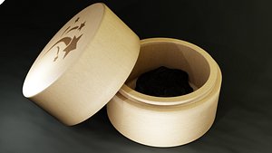 3D model Round wooden box