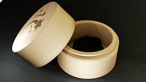 Round wooden box