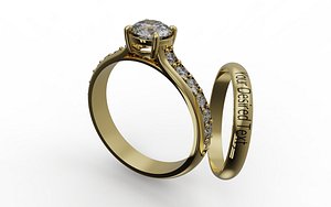 Couple Wedding Ring and Band model