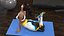Light Skin Fitness Woman Rigged for Cinema 4D