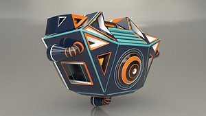 3D Screen Character Robot Head