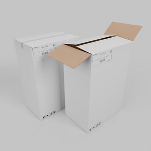 White Cardboard Box R-469 - Rigged and Customizable