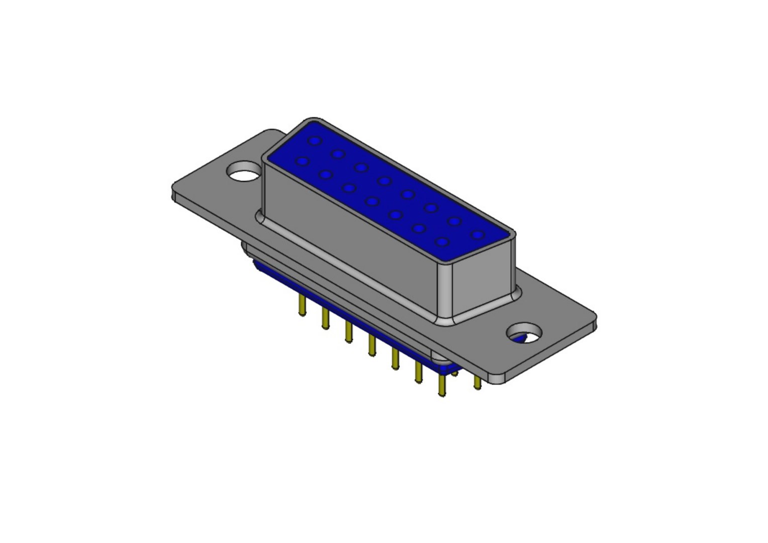 3d Model Db15 Female Connector Through Hole Turbosquid 1986126