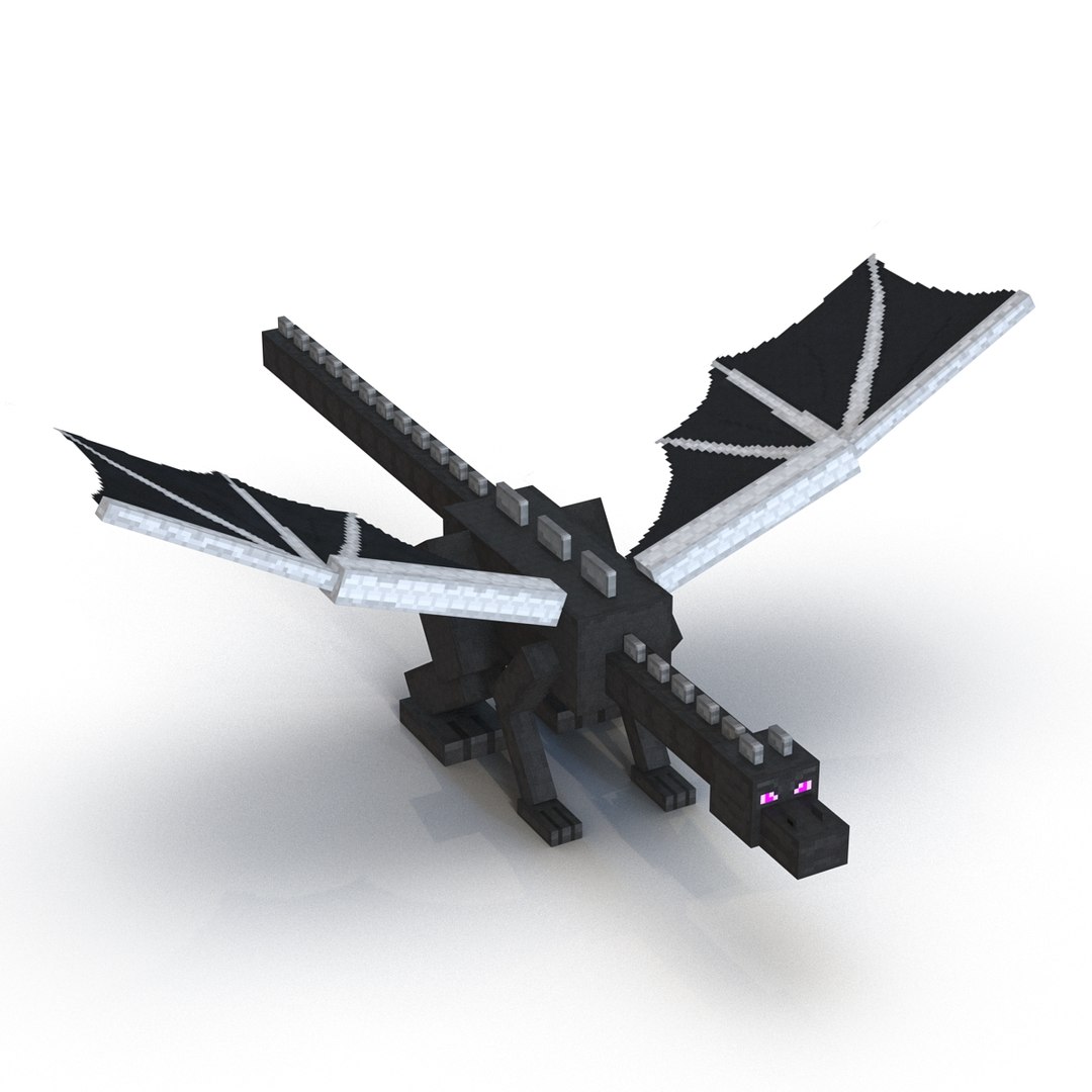 3D model Minecraft Ender Dragon Rigged VR / AR / low-poly