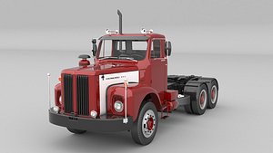 3D 1975 Generic Old Semi Truck