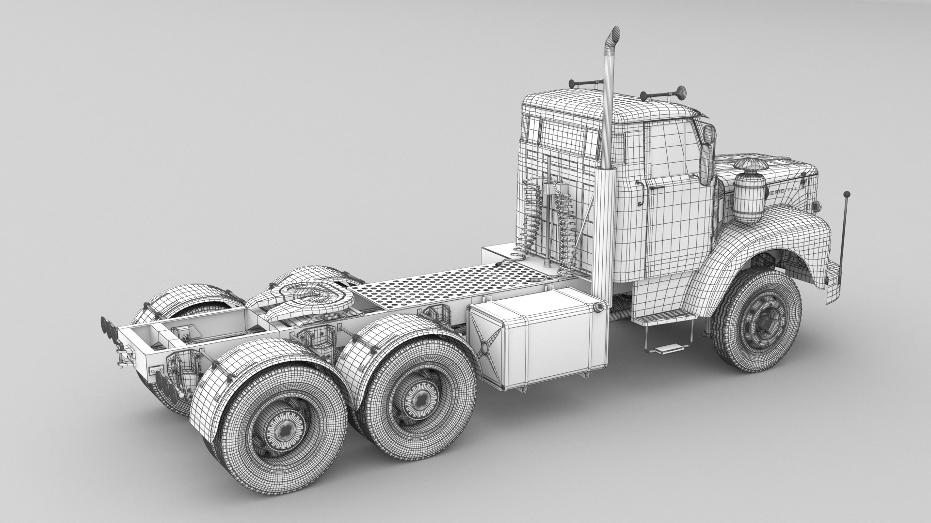 3D 1975 Generic Old Semi Truck - TurboSquid 2070033