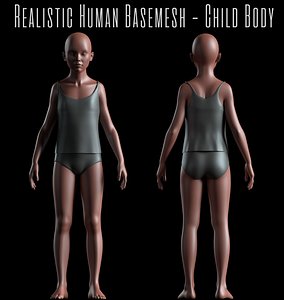 3D child basemesh realistic body model