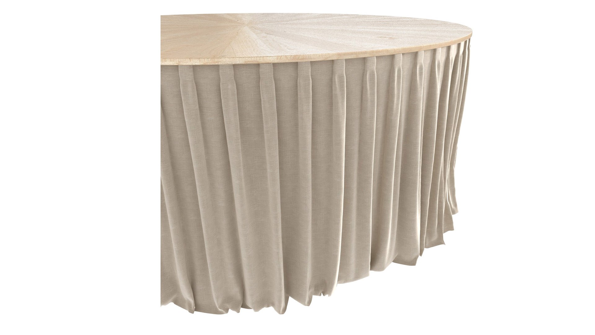 3D Model Round Table Skirt Wood Top Cloth TurboSquid 2079136