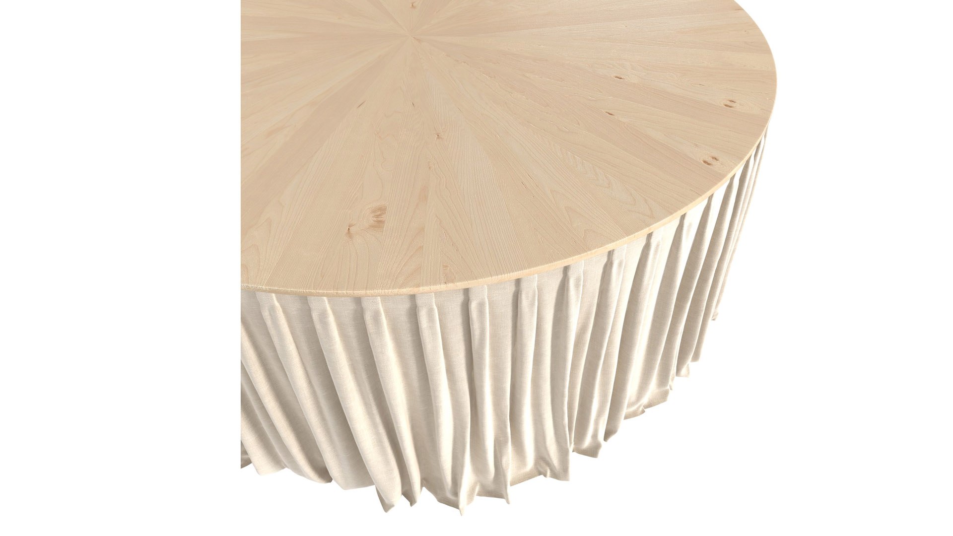 3D Model Round Table Skirt Wood Top Cloth TurboSquid 2079136
