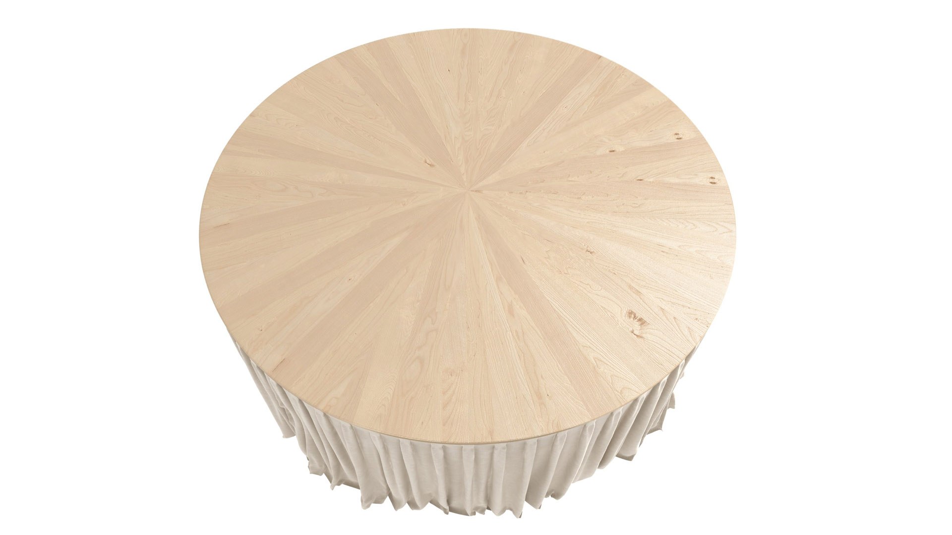 3D Model Round Table Skirt Wood Top Cloth - TurboSquid 2079136