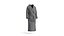 Schwarzer Hotel-Bademantel – Hausmantel aus Stoff-Spa-Fleece