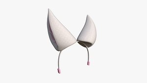 3D model Furry Ears Tiara H06 White - Headband Character Design