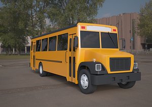 bluebird school bus yellow 3D