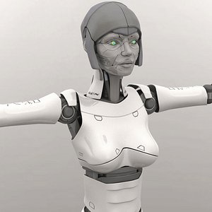 3D humanoid female robot