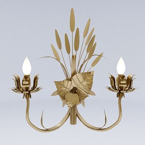 classic wall lamp rice 3d model