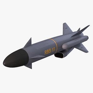 3D RBS 15 Anti-Ship Missile model