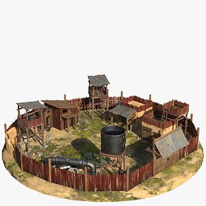settlement cartoon 3D model