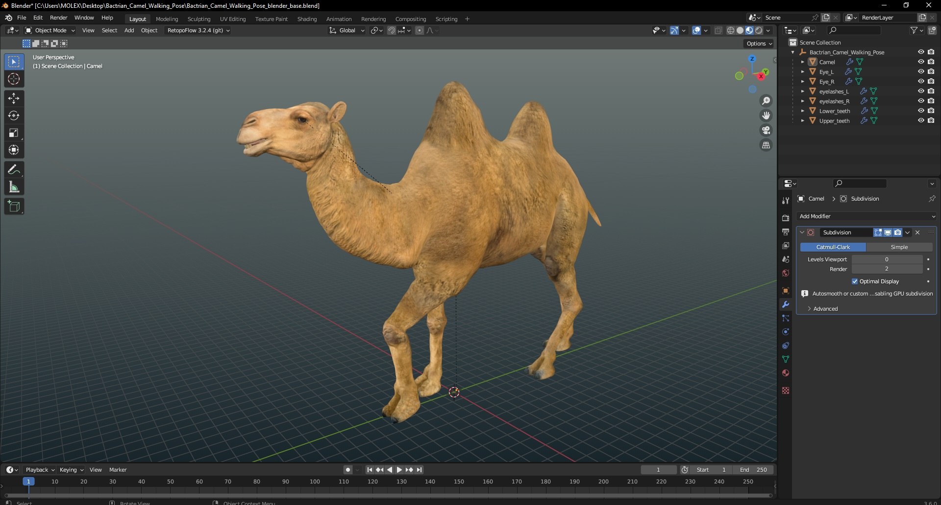 3D Bactrian Camel Walking Pose model https://p.turbosquid.com/ts-thumb/cK/EqZotQ/pg/bactrian_camel_walking_pose_1001/jpg/1737968834/1920x1080/fit_q87/5d29eb9370a29c49d1f7953d4f13d547268722ea/bactrian_camel_walking_pose_1001.jpg