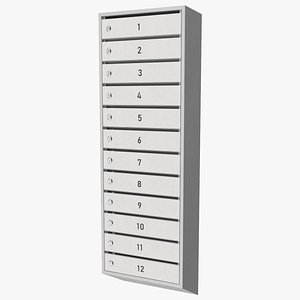 3D Mailboxes for Apartment Buildings Grey