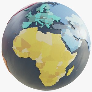 3D model geopolitical earth globe