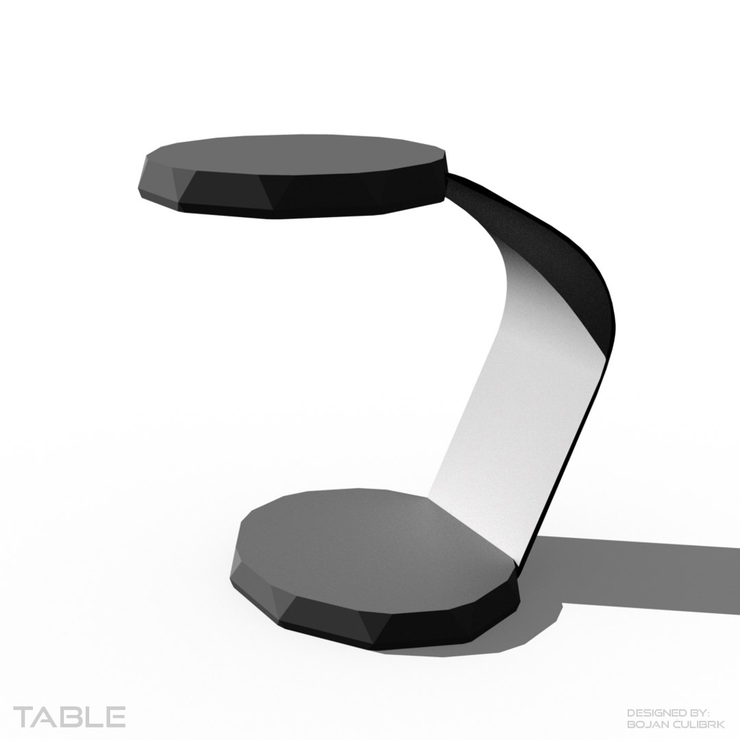 modern table set 3d obj