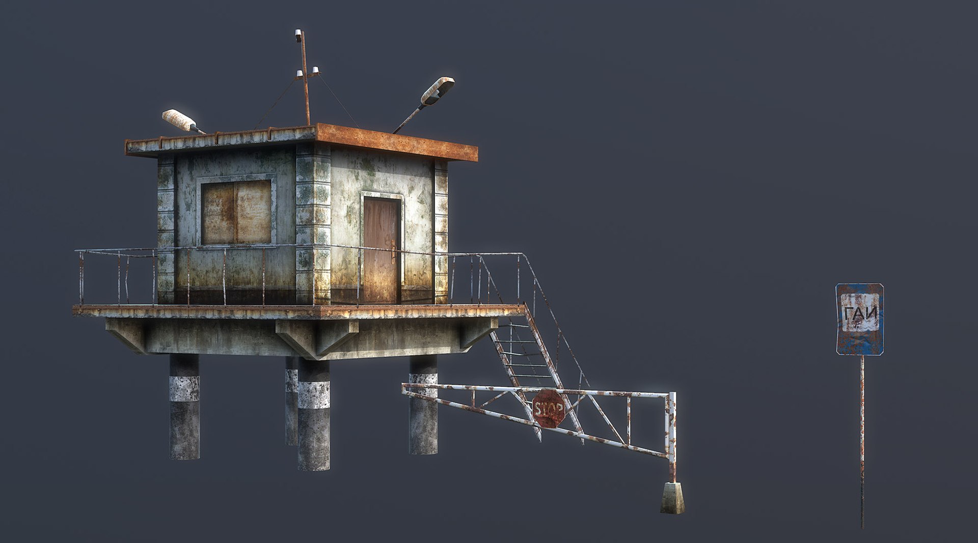 3D Low-poly Blockpost - TurboSquid 1438550